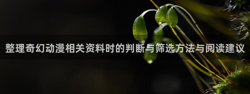 omofun动漫官网动漫大全:整理奇幻动漫相关资料时的判断与筛选方法与阅读建议配图